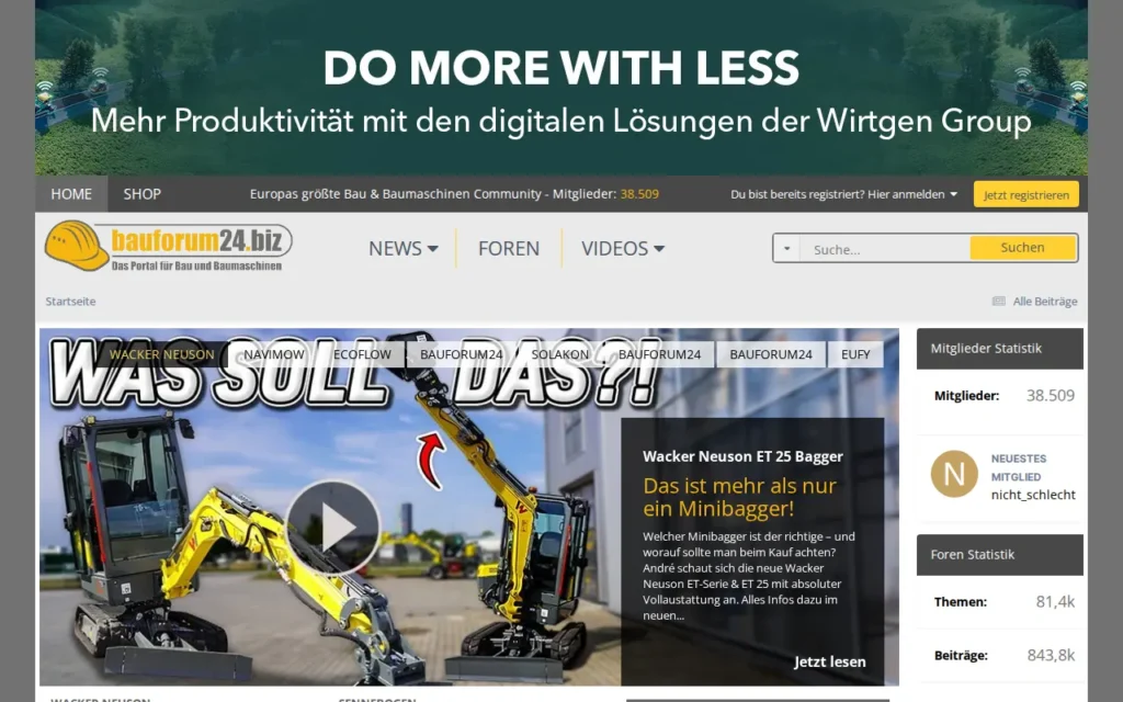 Startseite von Bauforum24