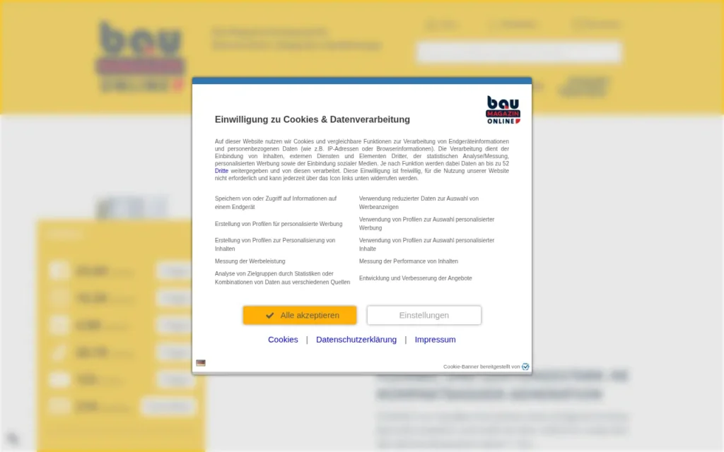 Startseite von bauMAGAZIN