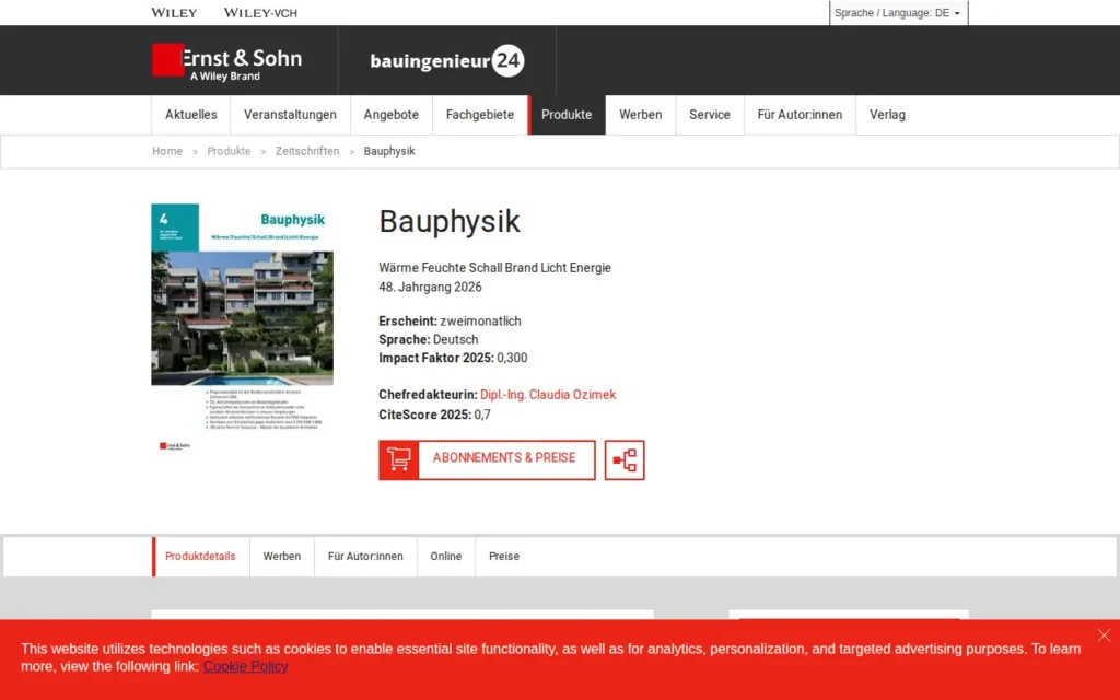 Startseite von Bauphysik