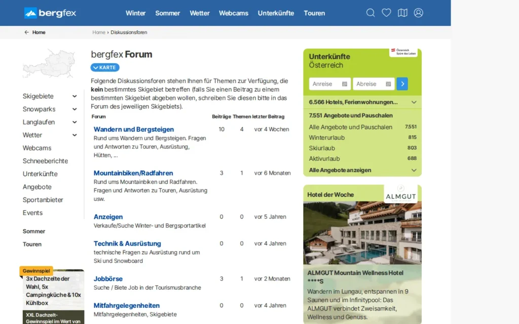 Startseite von bergfex Forum