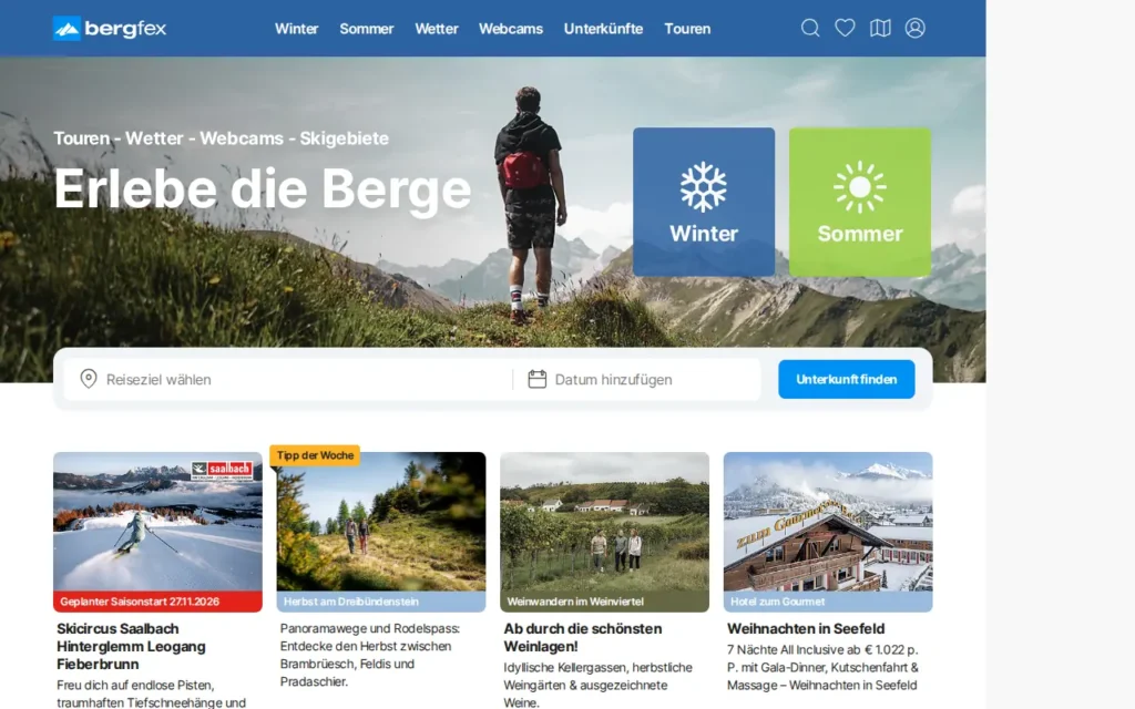 Startseite von bergfex