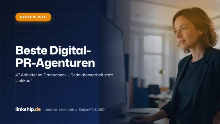 Titelkarte: Beste Digital-PR-Agenturen – Bestenliste, Linkship
