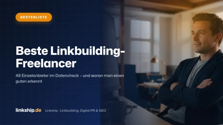 Titelkarte: Beste Linkbuilding-Freelancer – Bestenliste, Linkship