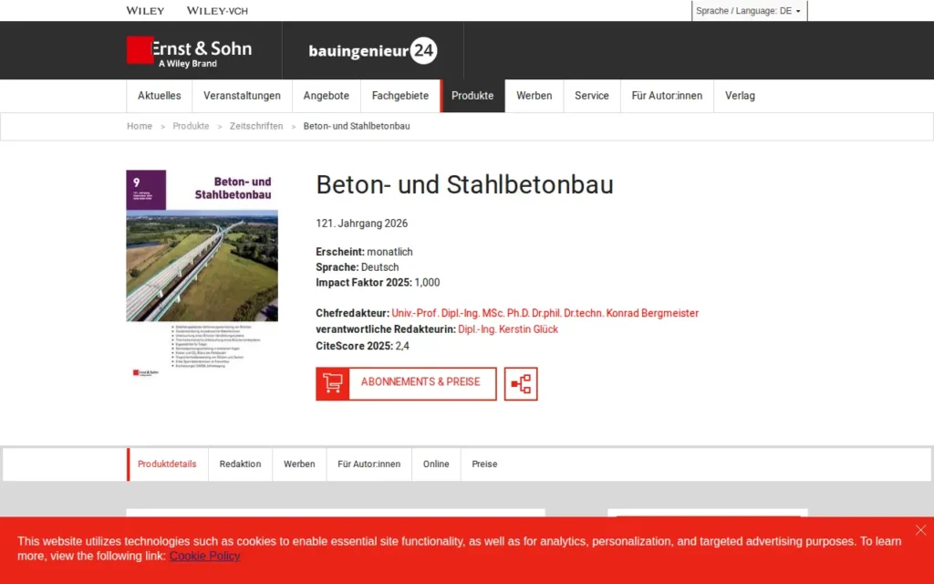 Startseite von Beton- und Stahlbetonbau