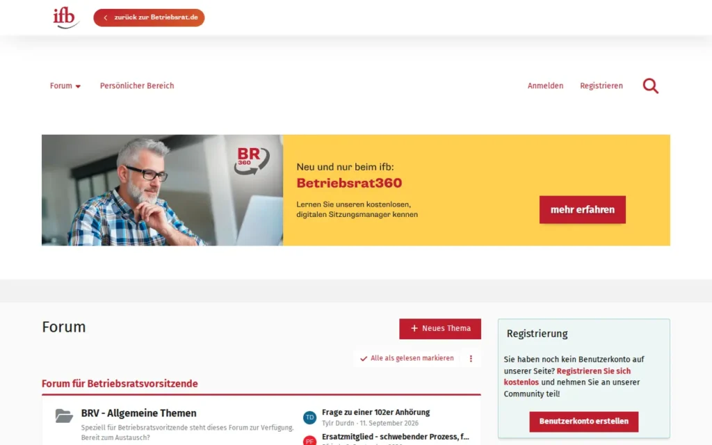 Startseite von Forum für Betriebsräte (betriebsrat.de)