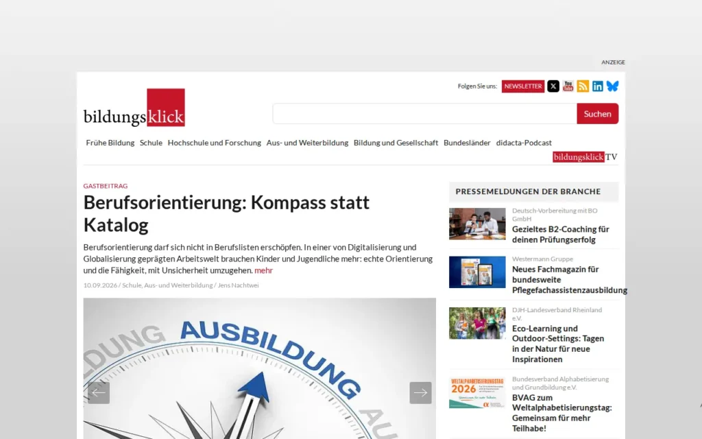 Startseite von bildungsklick