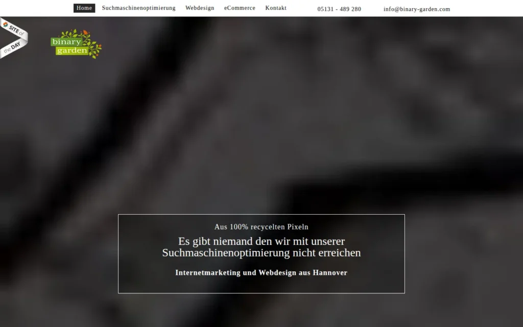 Startseite von binary-garden.com