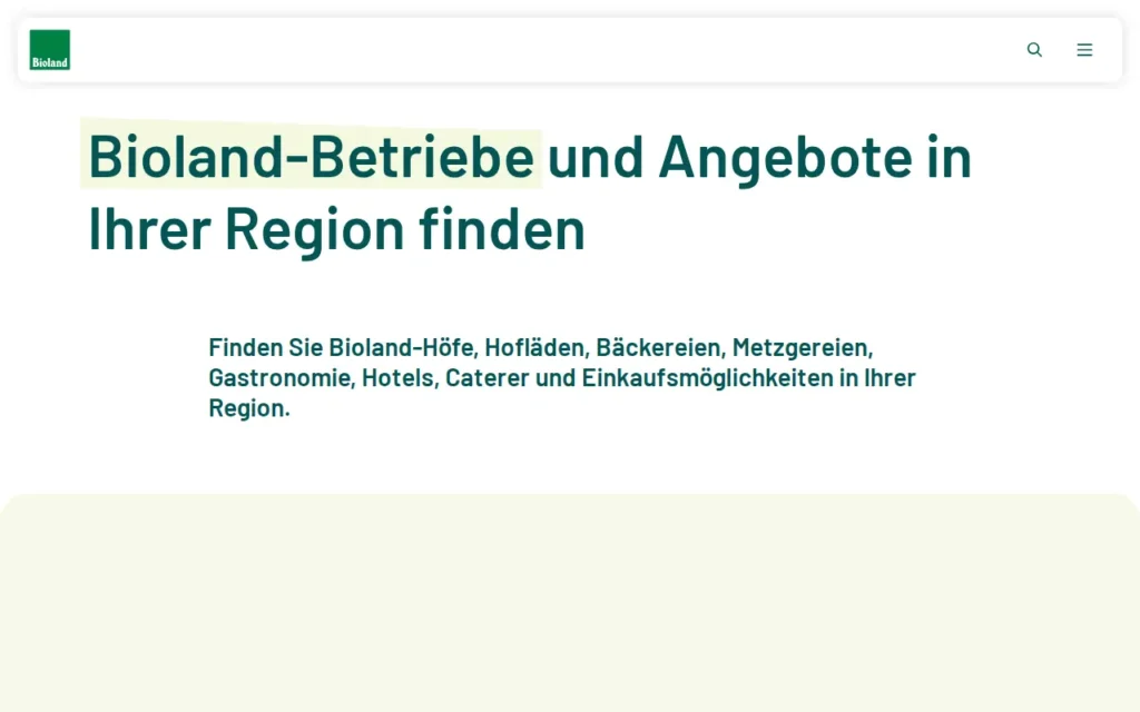 Startseite von Bioland finden