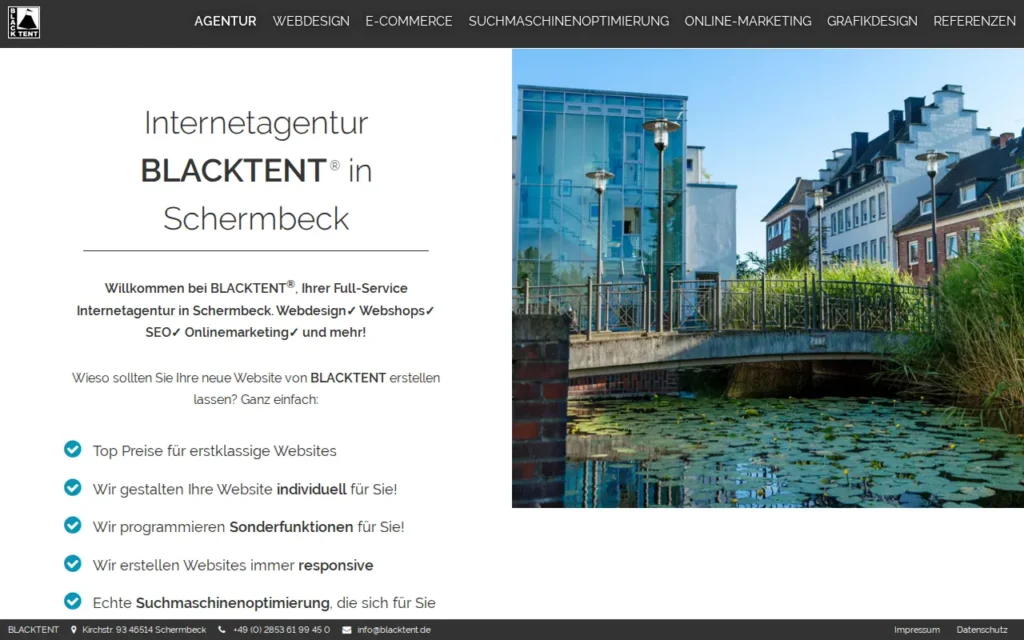 Startseite von BLACKTENT GmbH