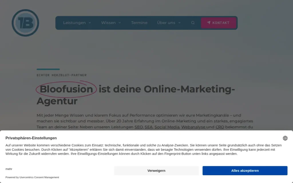 Startseite von Bloofusion Germany GmbH
