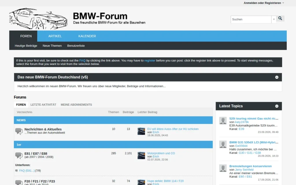 Startseite von BMW-Forum Deutschland