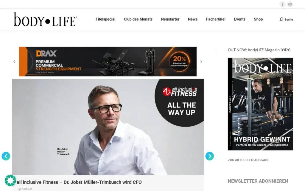Startseite von body LIFE