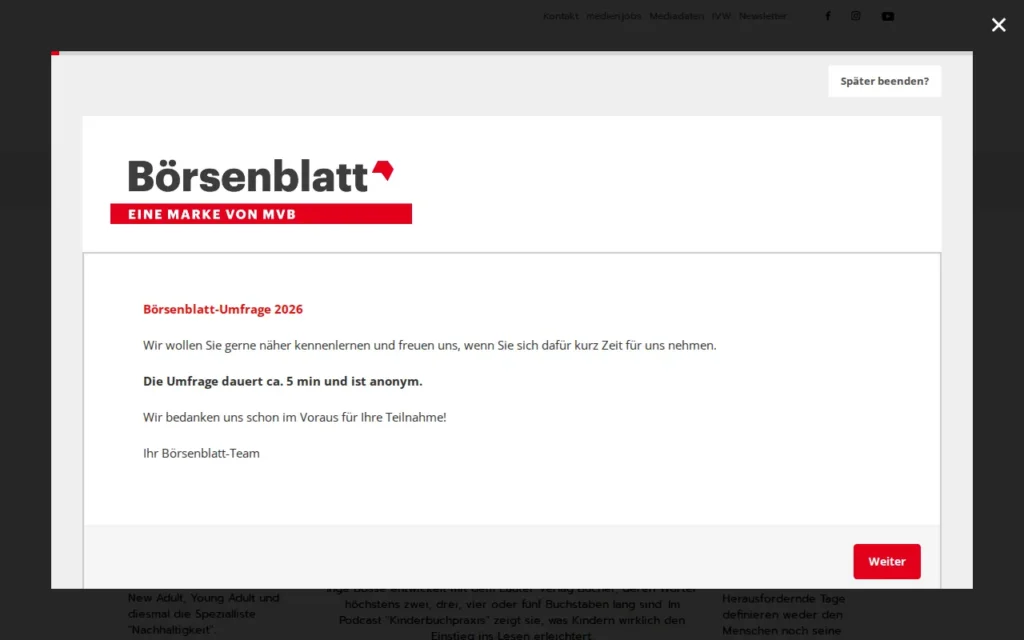 Startseite von Börsenblatt
