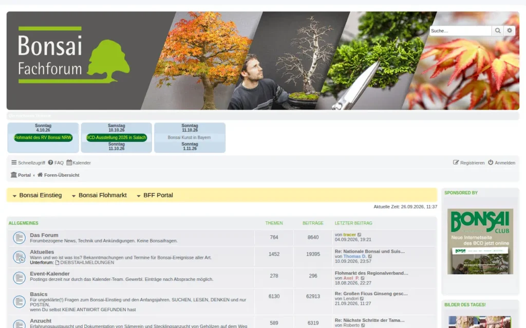 Startseite von Bonsai-Fachforum