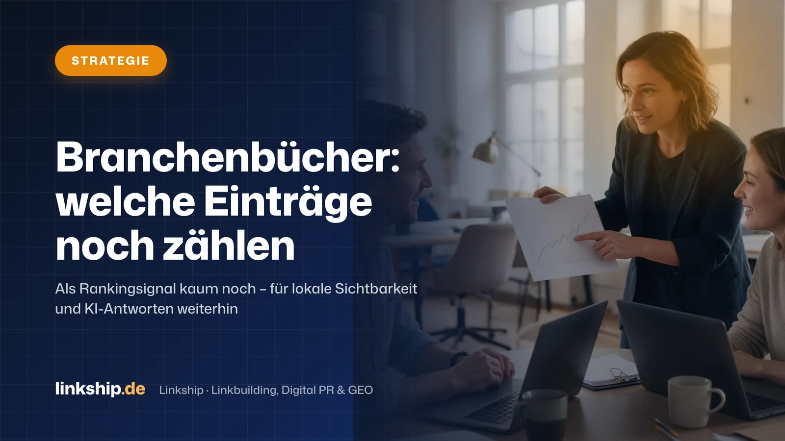Titelkarte: Branchenbücher: welche Einträge noch zählen – Strategie, Linkship