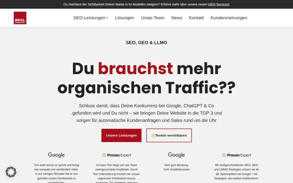 Startseite von brigl consulting UG (haftungsbeschränkt)