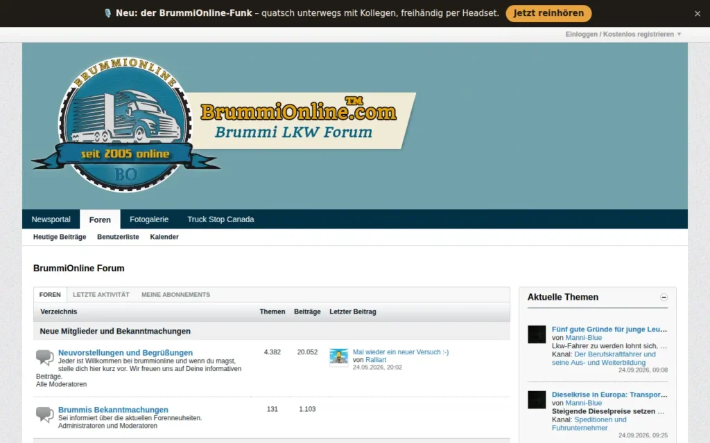 Startseite von BrummiOnline LKW-Forum