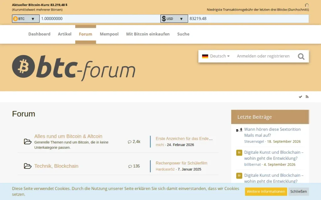 Startseite von BTC-Forum