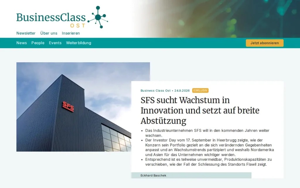 Startseite von Business Class Ost