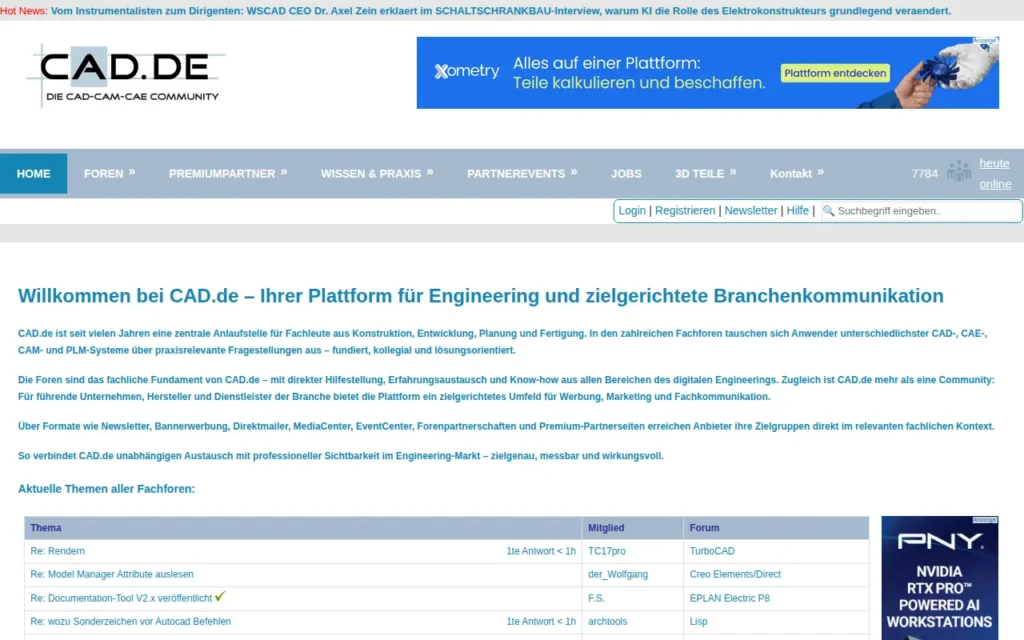 Startseite von CAD.de