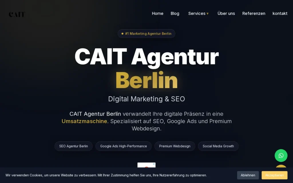 Startseite von CAIT Agentur