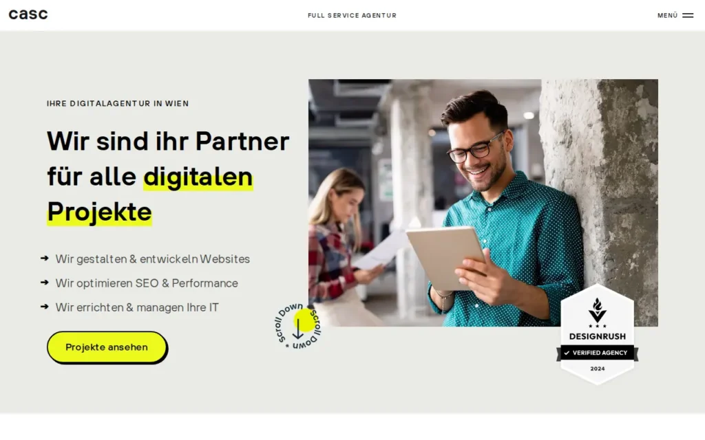Startseite von CASC – full service agentur GmbH