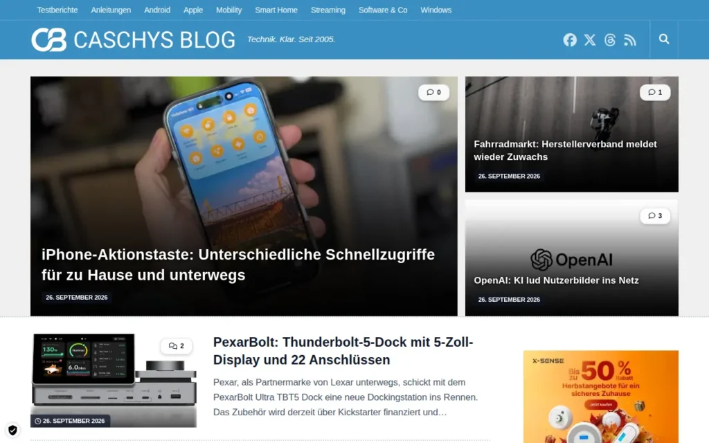 Startseite von Caschys Blog