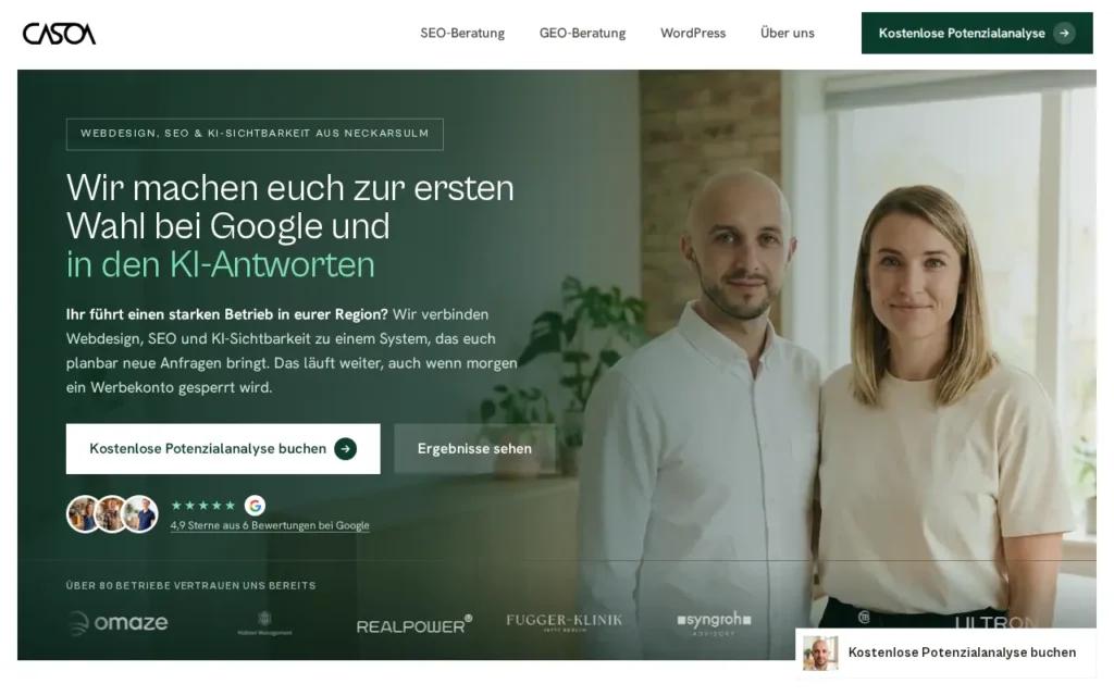 Startseite von CASOA