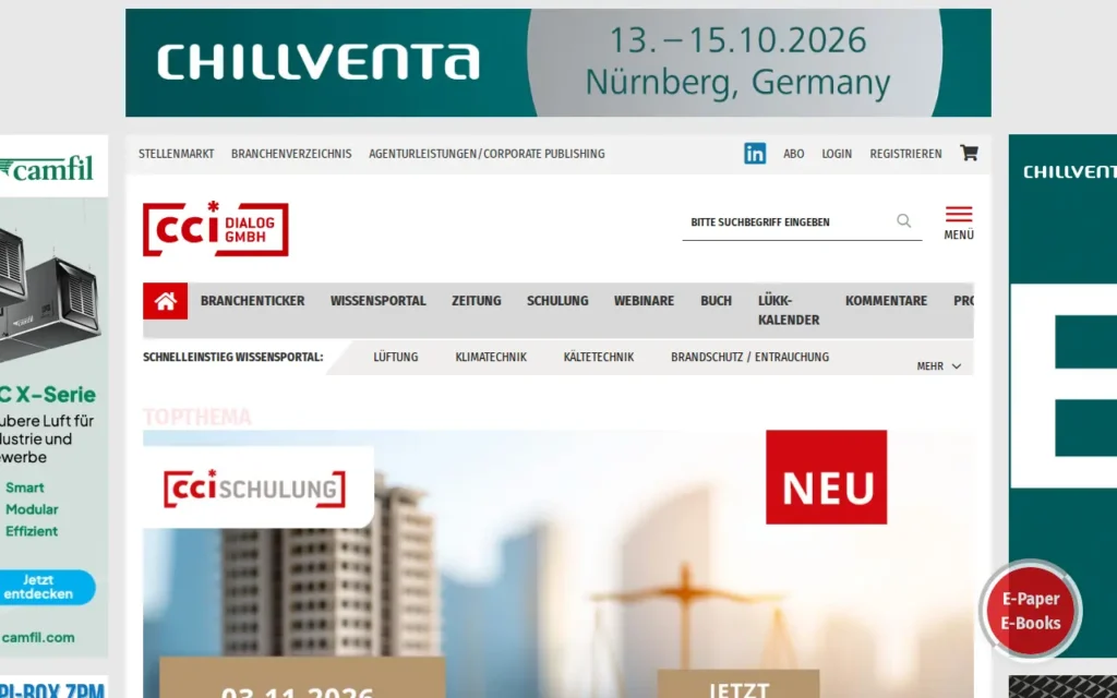 Startseite von cci Zeitung / cci Dialog