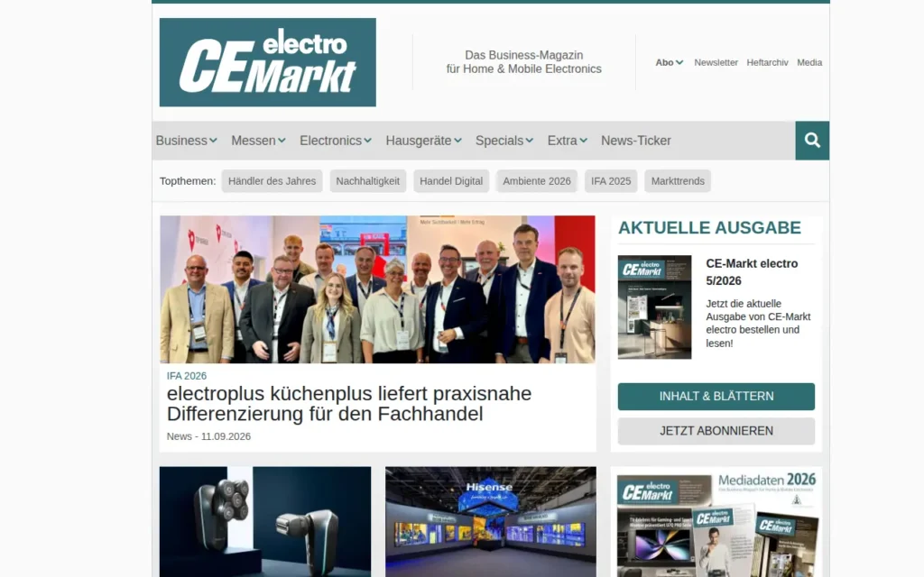 Startseite von CE-Markt electro