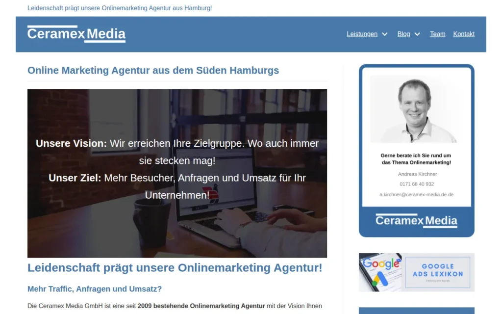 Startseite von Ceramex Media GmbH