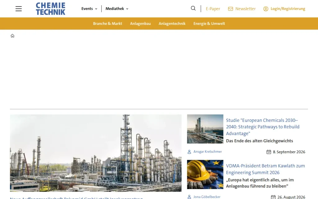 Startseite von CHEMIE TECHNIK