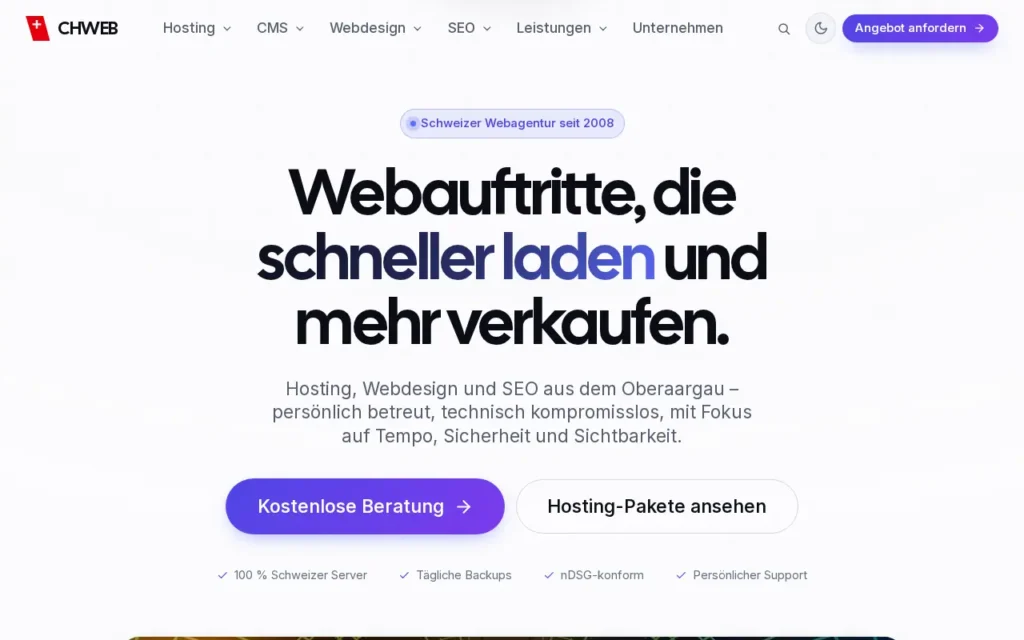 Startseite von CHWEB GmbH