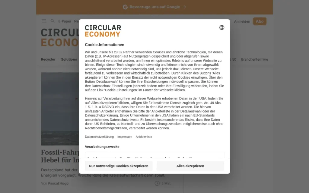 Startseite von CIRCULAR ECONOMY (ehemals ENTSORGA-Magazin)