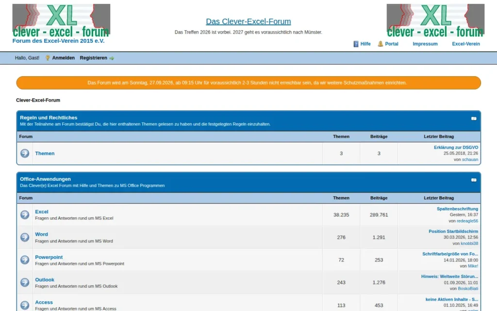 Startseite von Clever-Excel-Forum