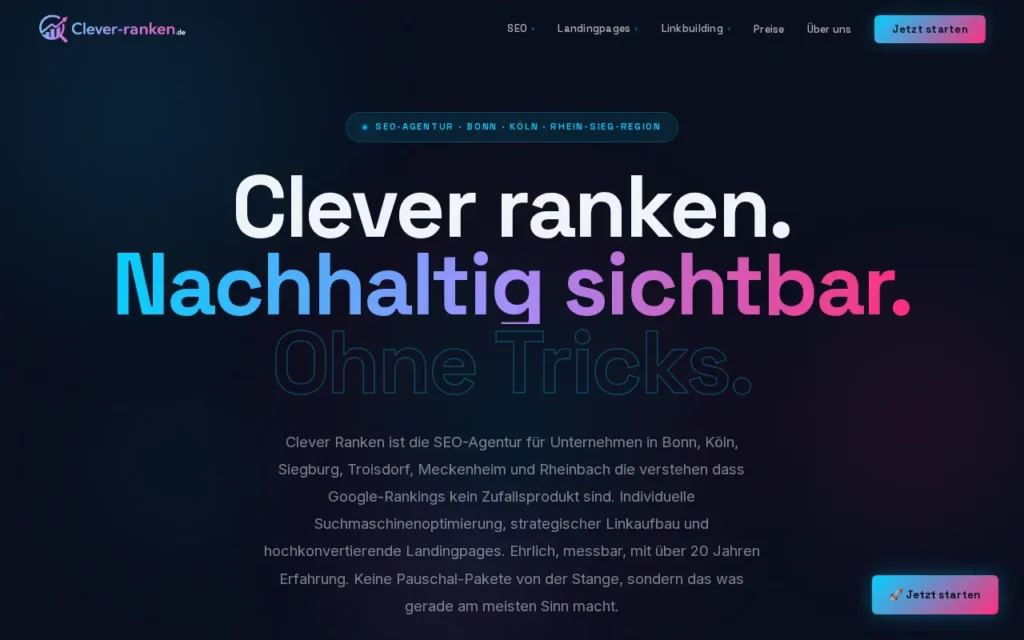 Startseite von Clever Ranken (Marke der medienplus GmbH)