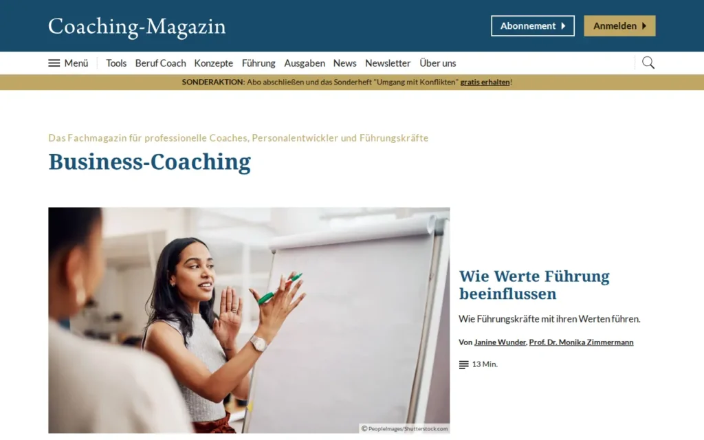 Startseite von Coaching-Magazin
