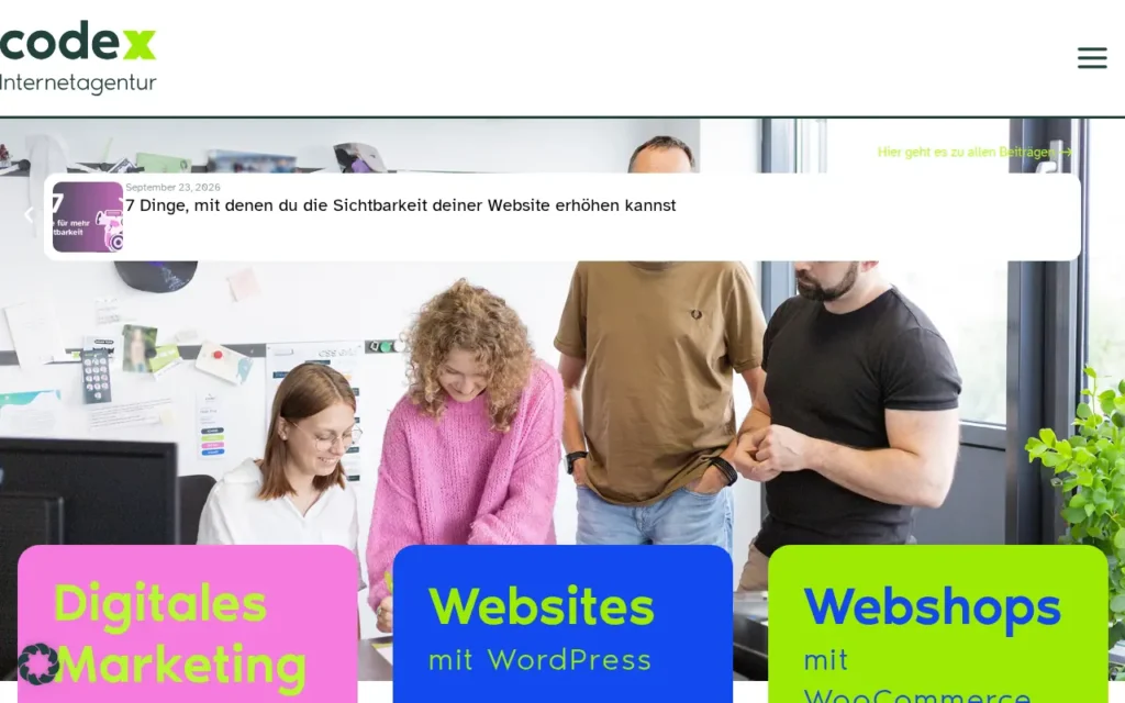 Startseite von code-x GmbH