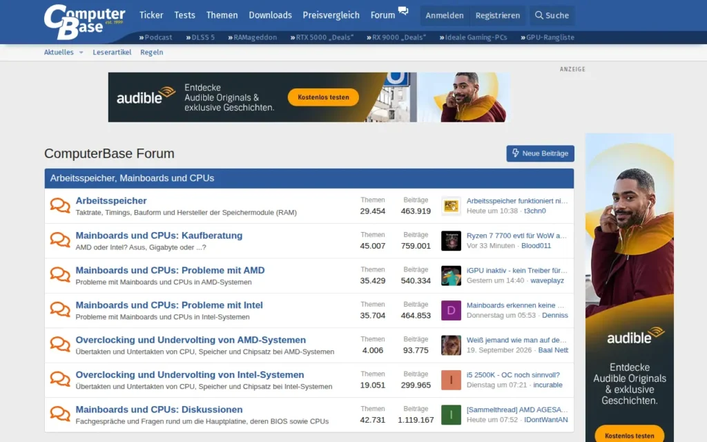 Startseite von ComputerBase Forum