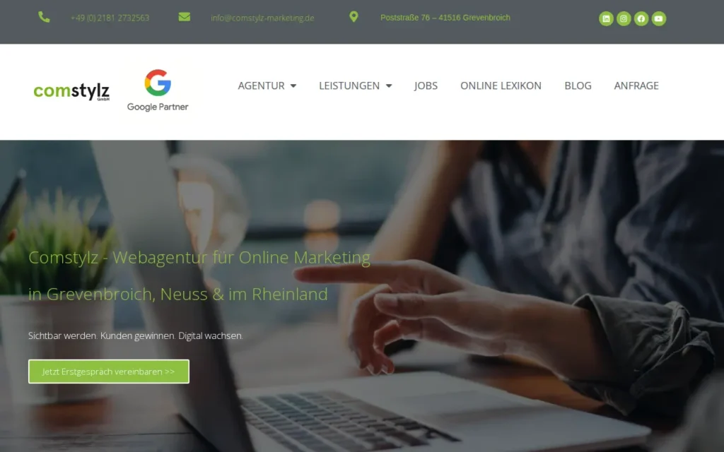 Startseite von Webagentur Comstylz GmbH