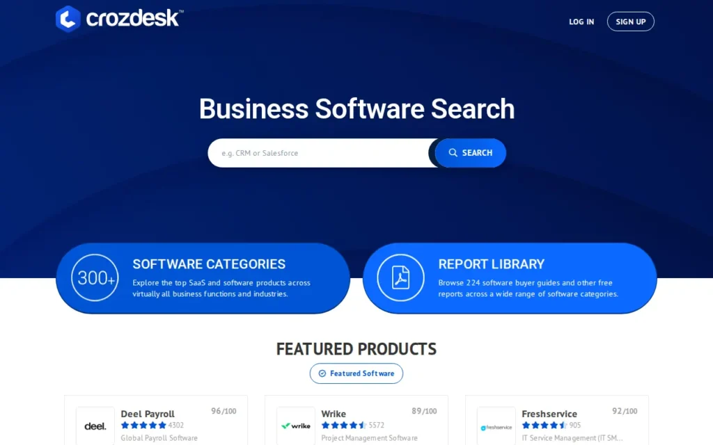 Startseite von Crozdesk