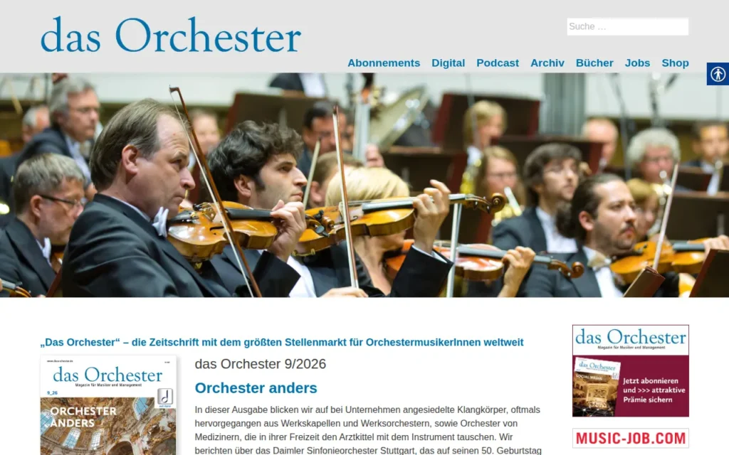 Startseite von das Orchester