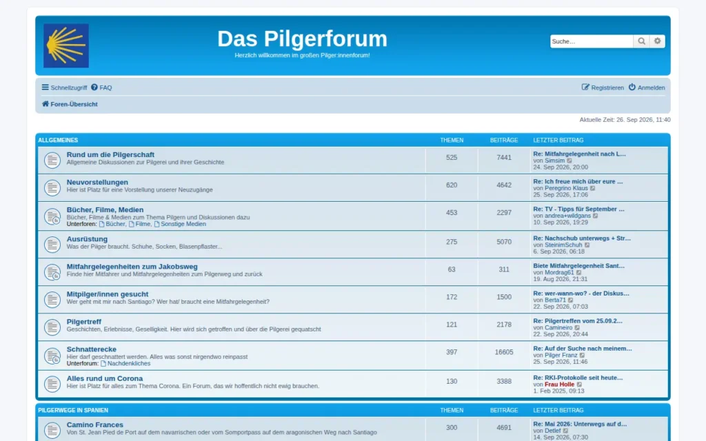 Startseite von Das Pilgerforum
