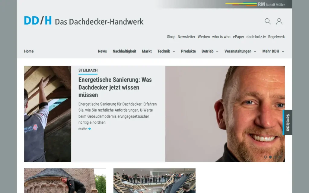 Startseite von DDH Das Dachdecker-Handwerk