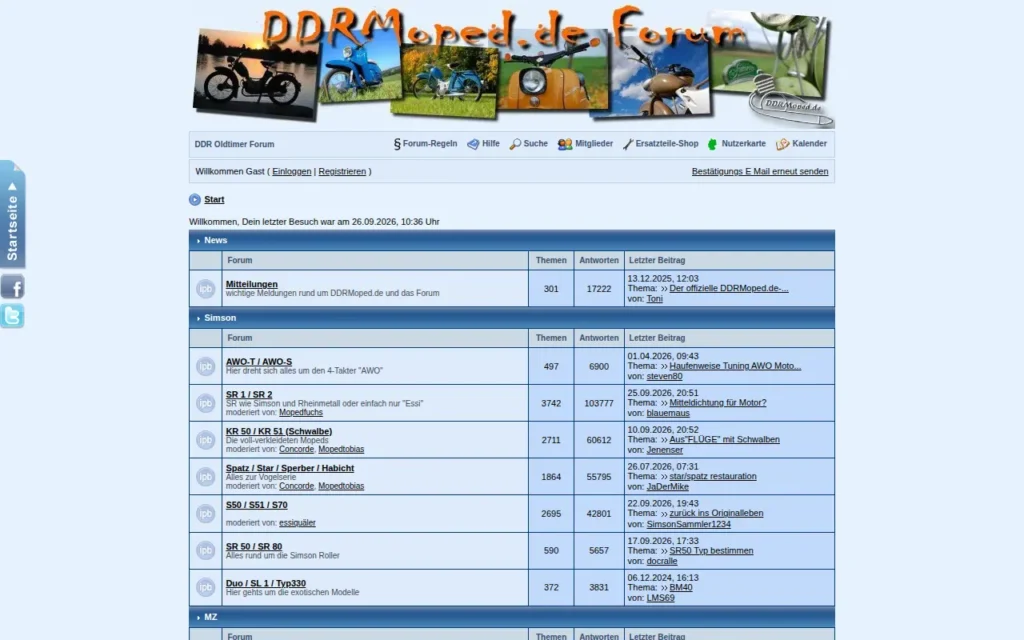 Startseite von DDRMoped.de Forum