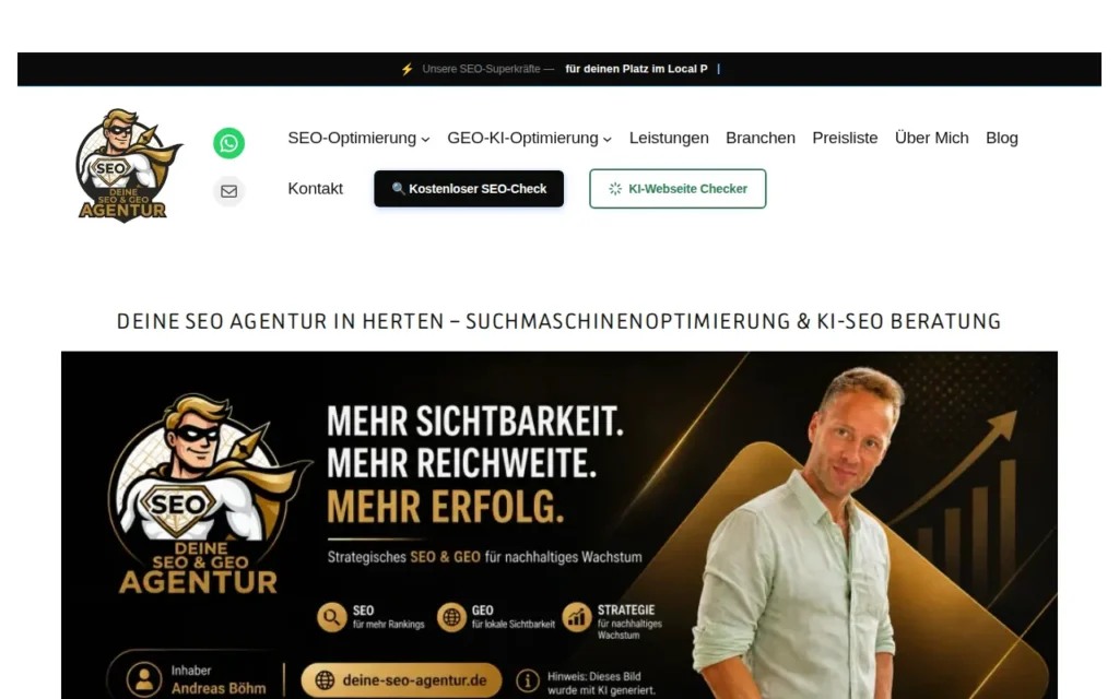 Startseite von Deine SEO Agentur