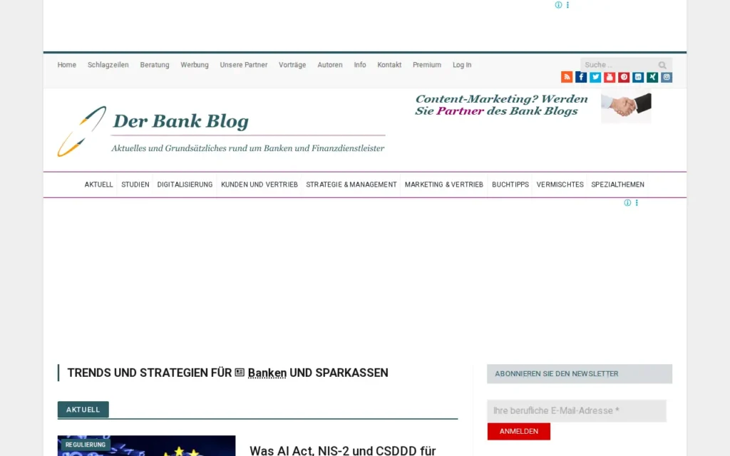 Startseite von Der Bank Blog