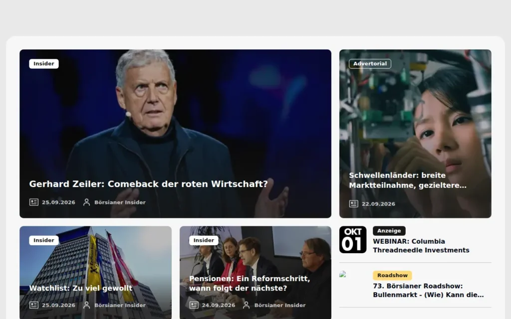 Startseite von Der Börsianer