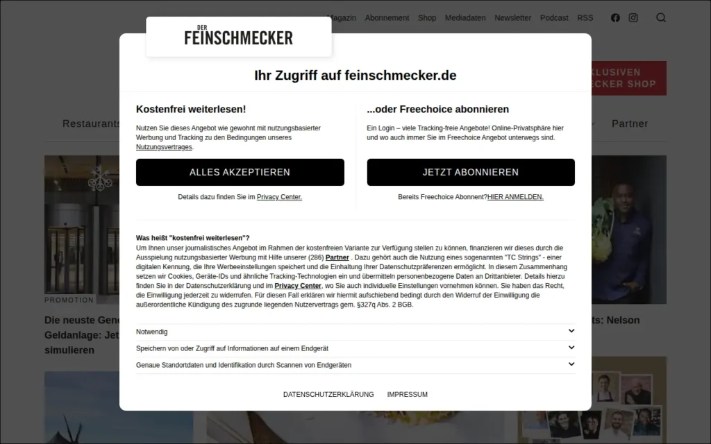 Startseite von DER FEINSCHMECKER