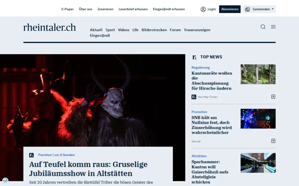 Startseite von Der Rheintaler (rheintaler.ch)